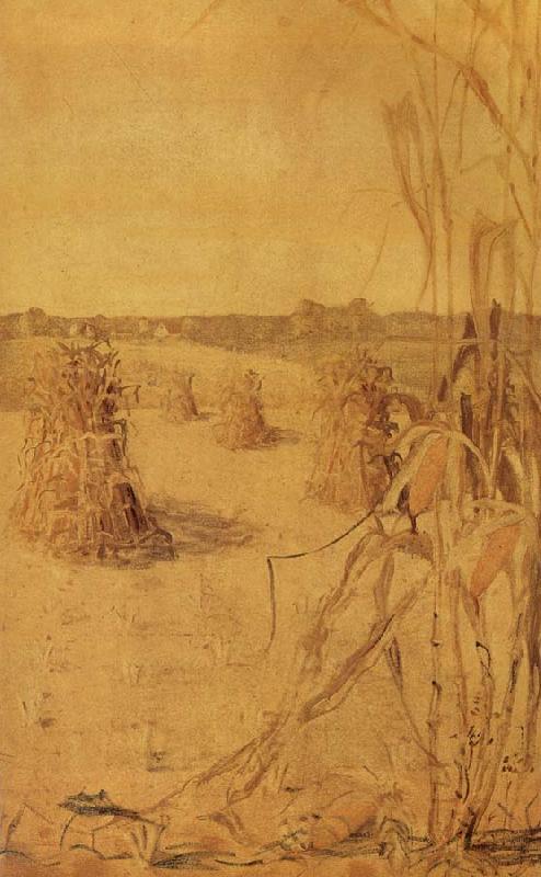 Grant Wood The Corn field